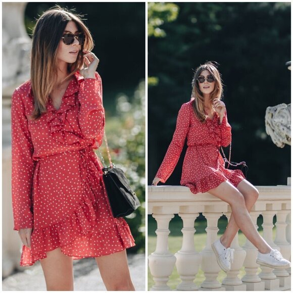 💕REALISATION PAR💕 The Alexandra Dress ~ Red Star Print Small - Picture 4 of 16